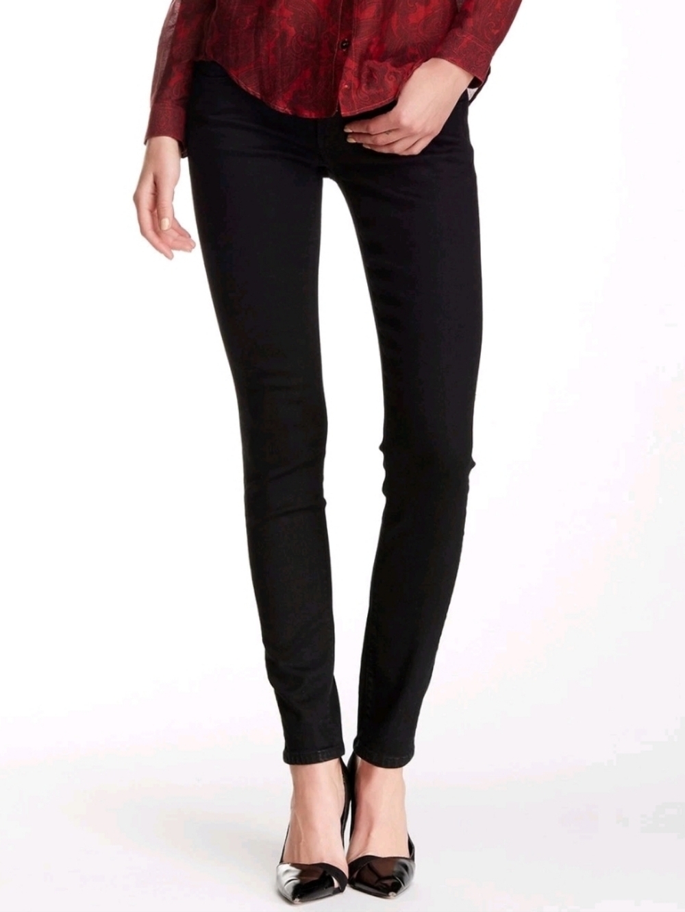 New The Kooples Soft Denim 'Skin' Jeans in Black Size 24
